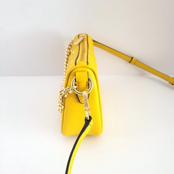 Michael Kors Carmela Small Embellished Convertible Crossbody Honey Handbag - Picture 3 of 7